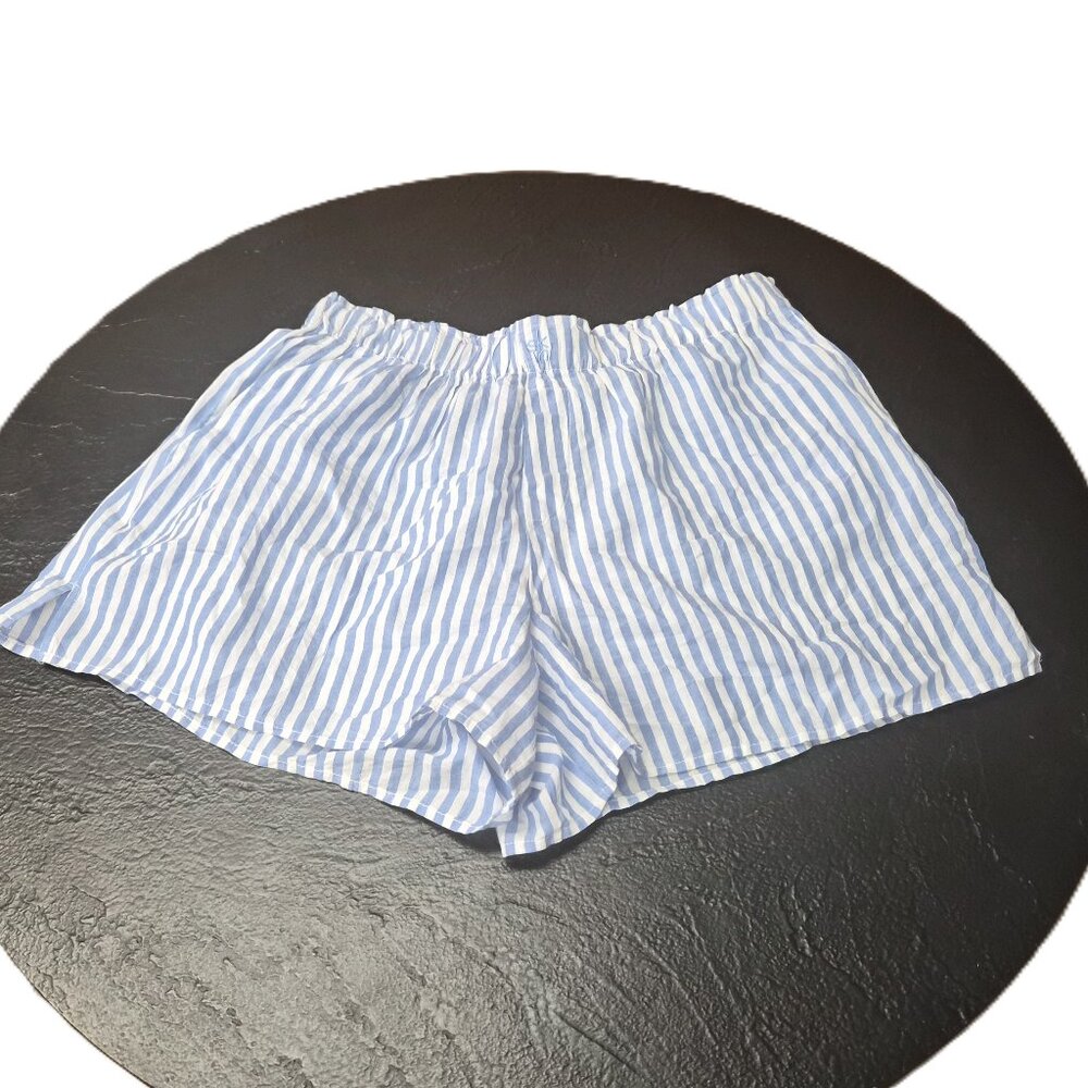 Skin 100% Organic Cotton Striped Shorts Size 2 Resortwear Quiet Luxury Clean Gir